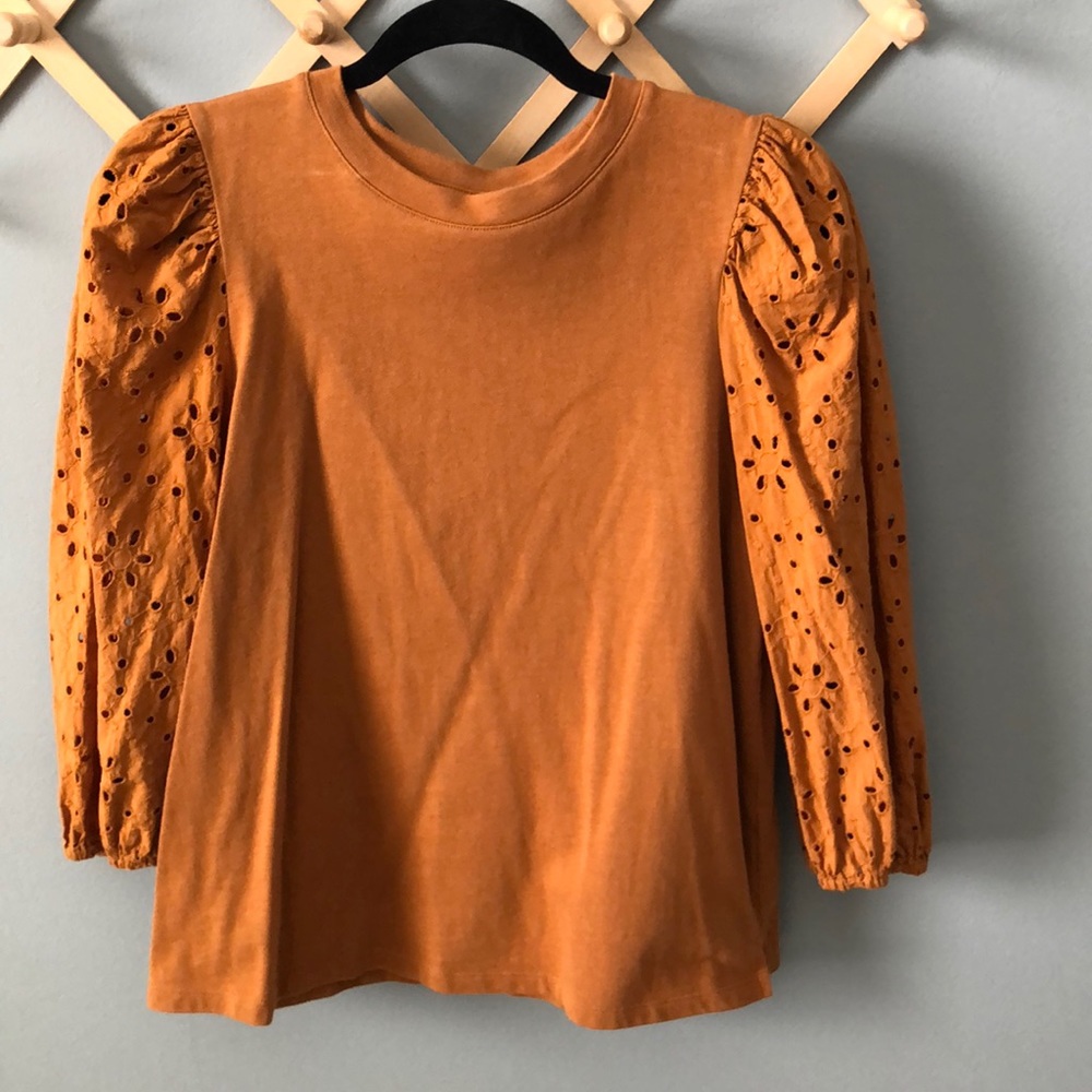 Mustard Puff Shoulder Shirt